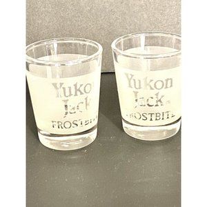Yukon Jack Frostbite Shot Glass 4 oz Set Of 2 Frosted